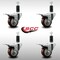 Service Caster 3'' SS Maroon Poly Swivel 1-1/4'' Expanding Stem Caster Set Total Lock Brake, 4PK SCC-SSEXTTL20S314-PPUB-MRN-114-4 - alternate 2
